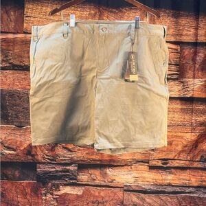 Men's Flat Front Khaki Shorts by Heybo - Classic Everyday Style